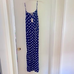 NWT Polka Dot Maxi Dress in Navy